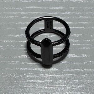 Black Double Band Ring